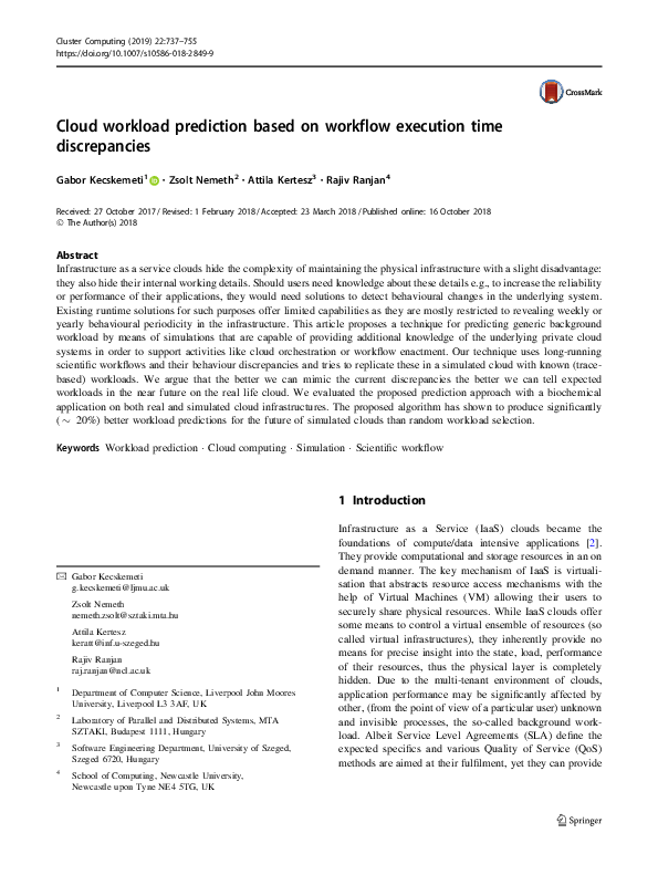 (PDF) Cloud workload prediction based on workflow execution time ...