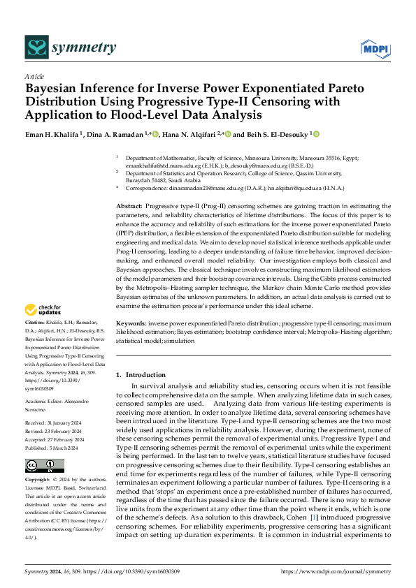 (PDF) Bayesian Inference for Inverse Power Exponentiated Pareto ...