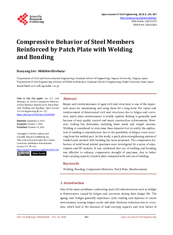 (PDF) Compressive Behavior of Steel Members Reinforced by Patch Plate ...