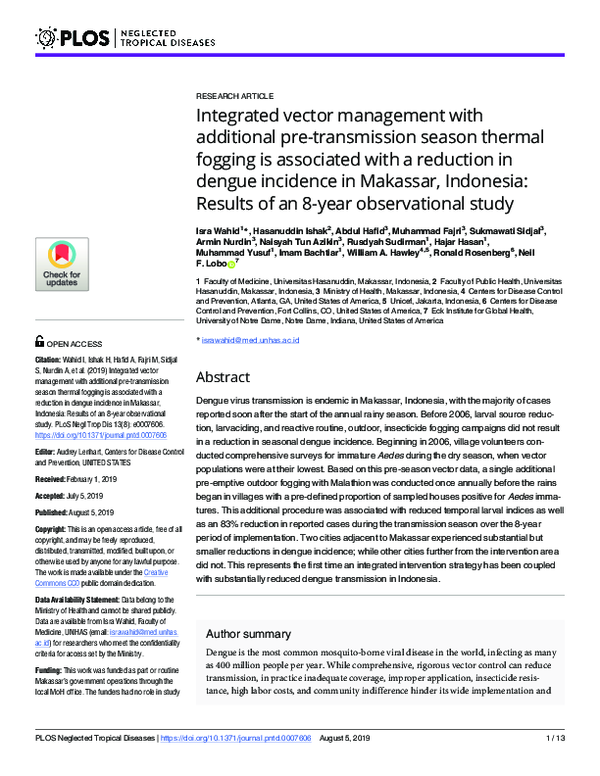 (PDF) Integrated vector management with additional pre-transmission ...