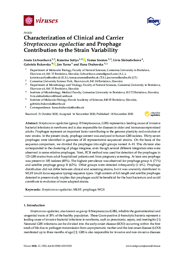 (PDF) Characterization of Clinical and Carrier Streptococcus agalactiae ...