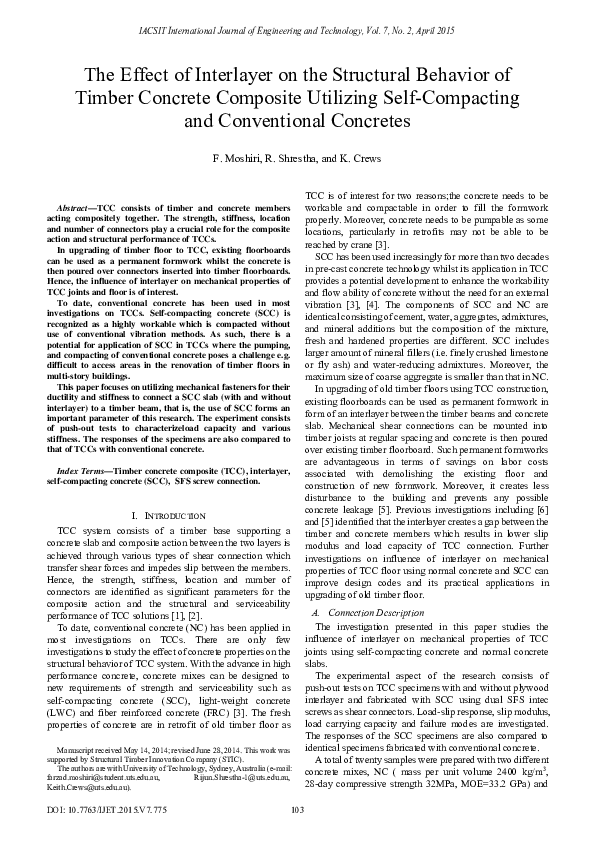 (PDF) The Effect of Interlayer on the Structural Behavior of Timber ...