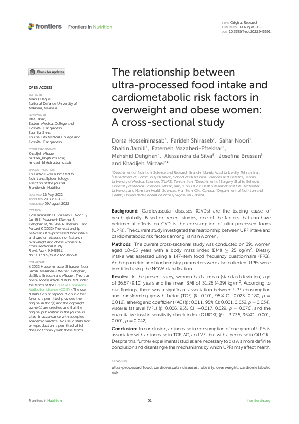 (PDF) The relationship between ultra-processed food intake and ...