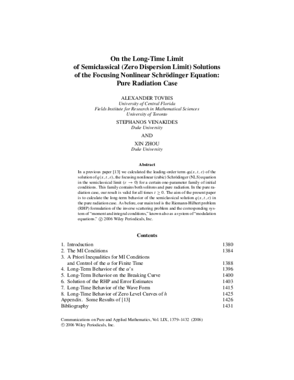 (PDF) On the long-time limit of semiclassical (zero dispersion limit ...