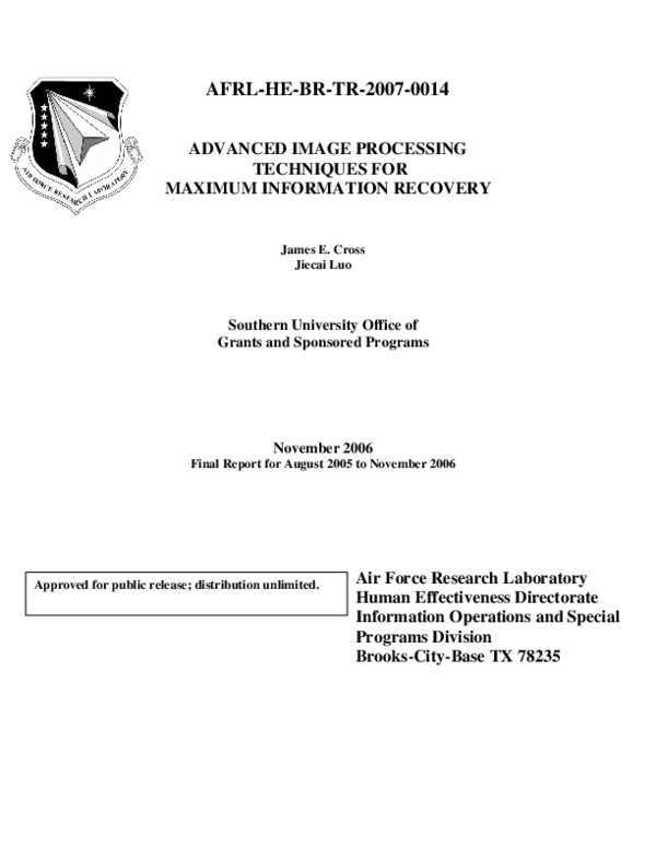 (PDF) Advanced Image Processing Techniques for Maximum Information Recovery