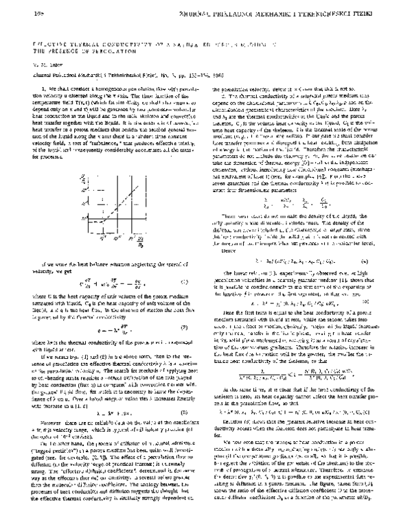 (PDF) Effective thermal conductivity of a saturated porous medium in ...