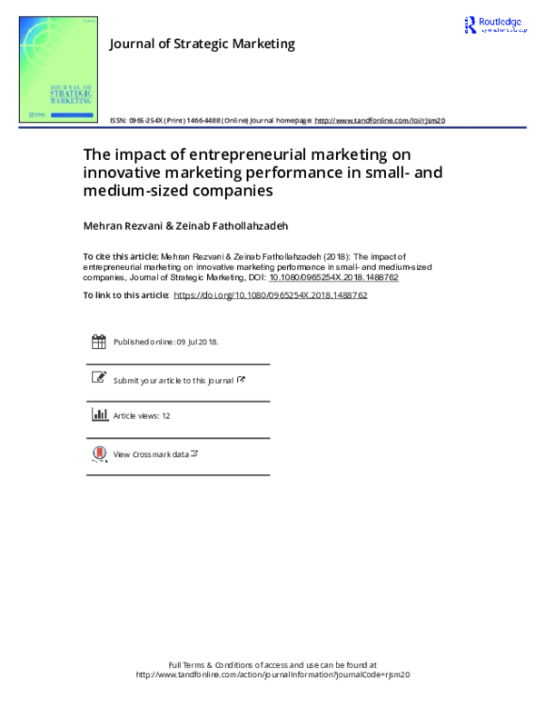 (PDF) The impact of entrepreneurial marketing on innovative marketing ...