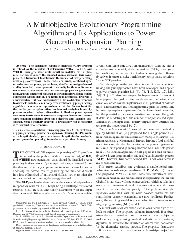 (PDF) A Multiobjective Evolutionary Programming Algorithm and Its ...