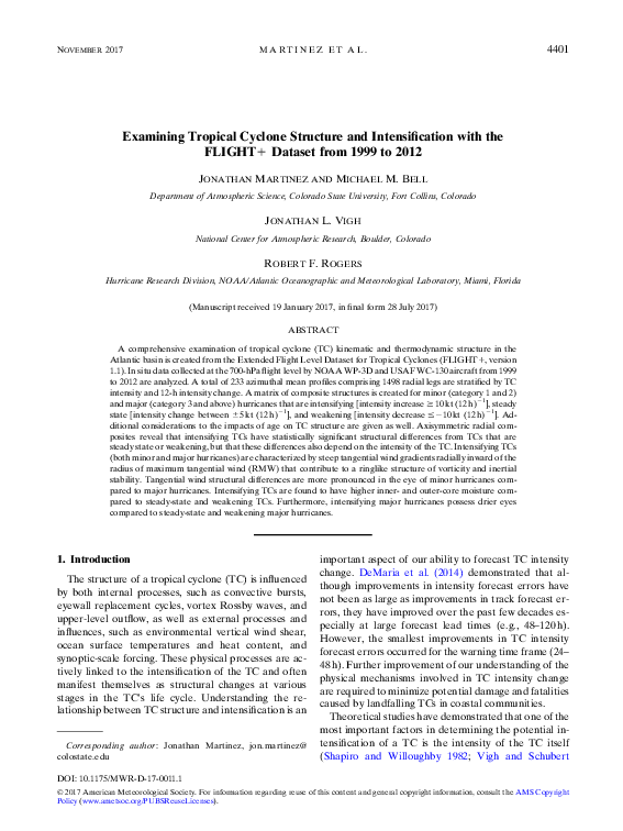 (PDF) Examining Tropical Cyclone Structure and Intensification with the ...