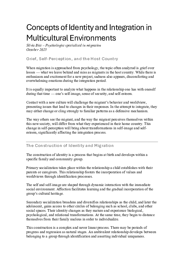 (PDF) Concepts of Identity and Integration in Multicultural Environments