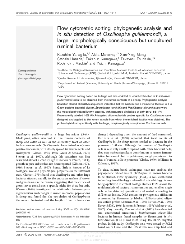 (PDF) Flow cytometric sorting, phylogenetic analysis and in situ ...