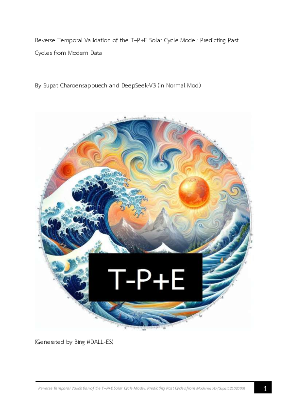 (PDF) Reverse Temporal Validation of the T–P+E Solar Cycle Model ...