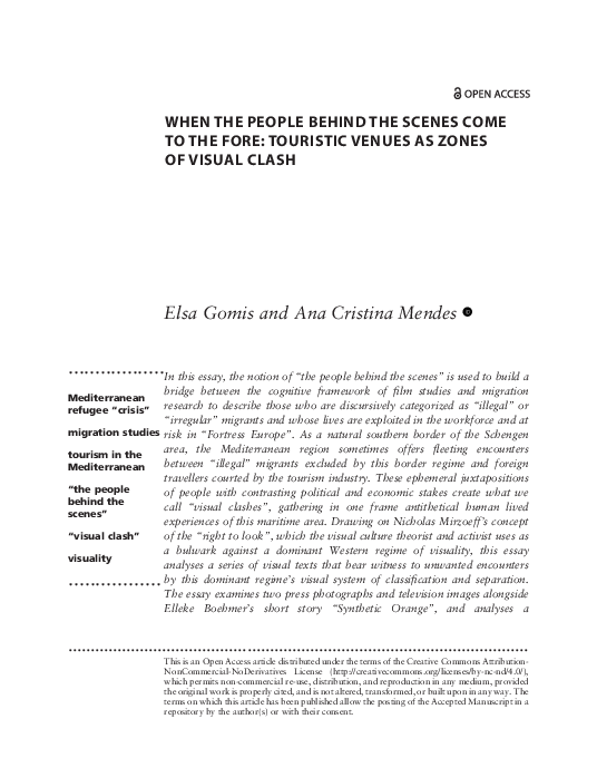 (PDF) When the People Behind the Scenes Come to the Fore: Touristic ...