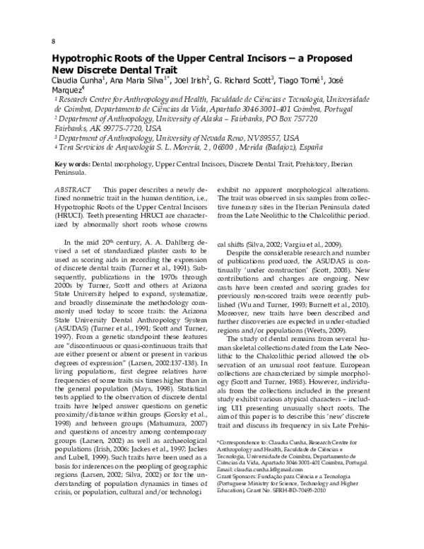 (PDF) Hypotrophic Roots of the Upper Central Incisors – a Proposed New ...