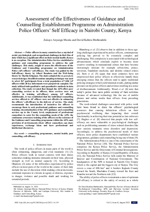 (PDF) Assessment of the Effectiveness of Guidance and Counselling ...
