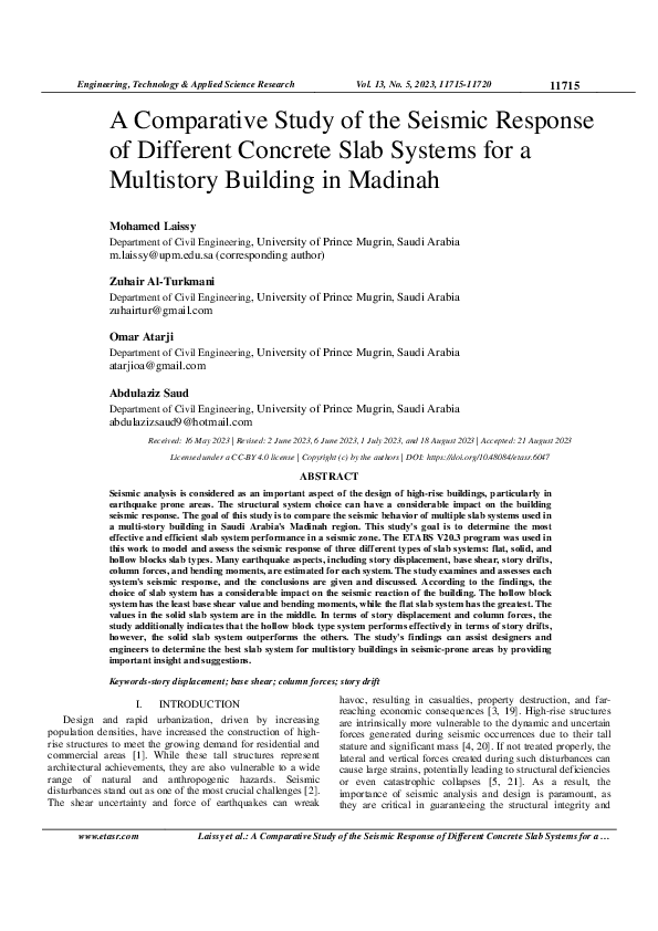 (PDF) A Comparative Study of the Seismic Response of Different Concrete ...
