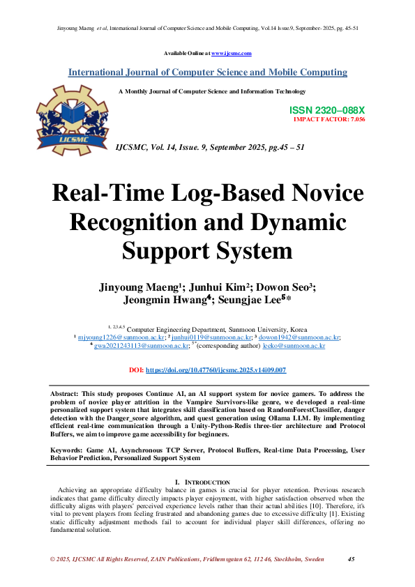 (PDF) Real-Time Log-Based Novice Recognition and Dynamic Support System