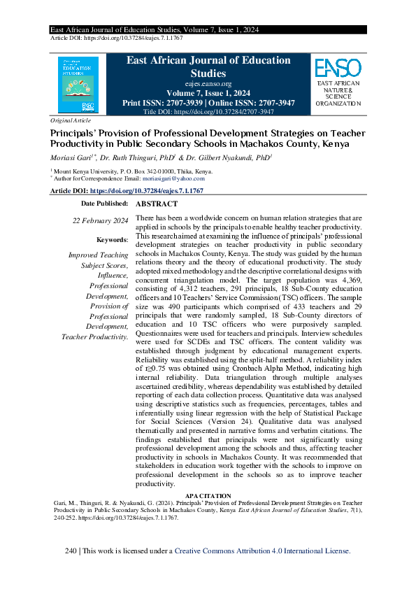 (PDF) Principals’ Provision of Professional Development Strategies on ...