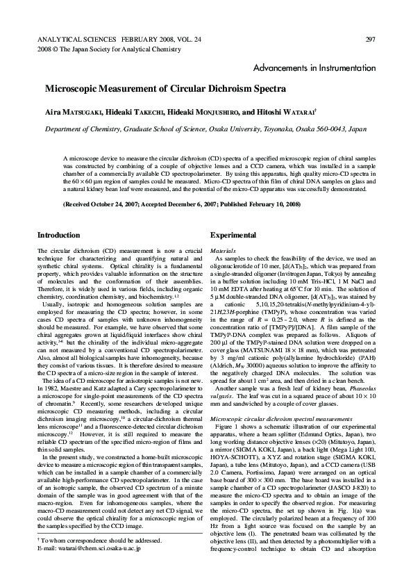 (PDF) Microscopic Measurement of Circular Dichroism Spectra
