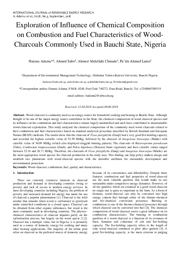 (PDF) Exploration of Influence of Chemical Composition on Combustion ...
