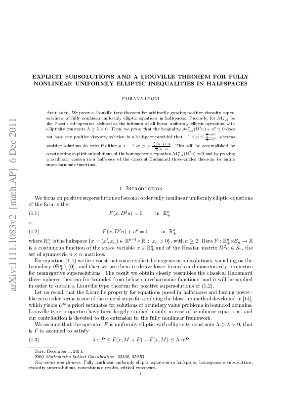 (PDF) Explicit subsolutions and a Liouville theorem for fully nonlinear ...