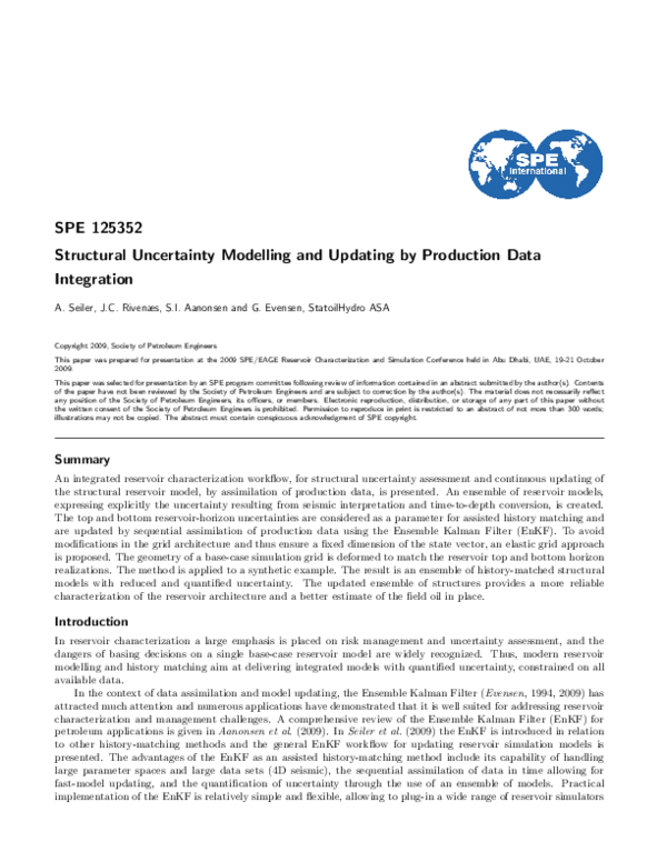 (PDF) Structural Uncertainty Modelling and Updating by Production Data ...