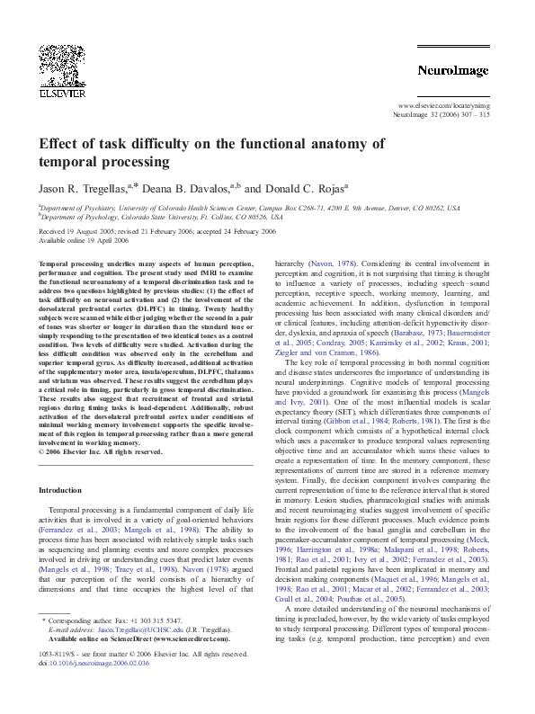(PDF) Effect of task difficulty on the functional anatomy of temporal ...