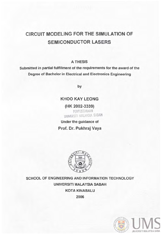 (PDF) Circuit modeling for the simulation of semiconductor lasers