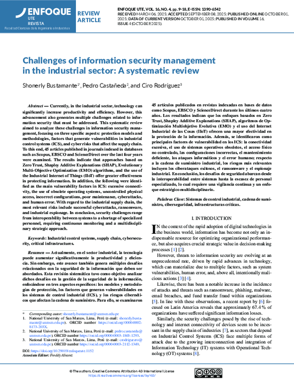 (PDF) Challenges of information security management in the industrial ...