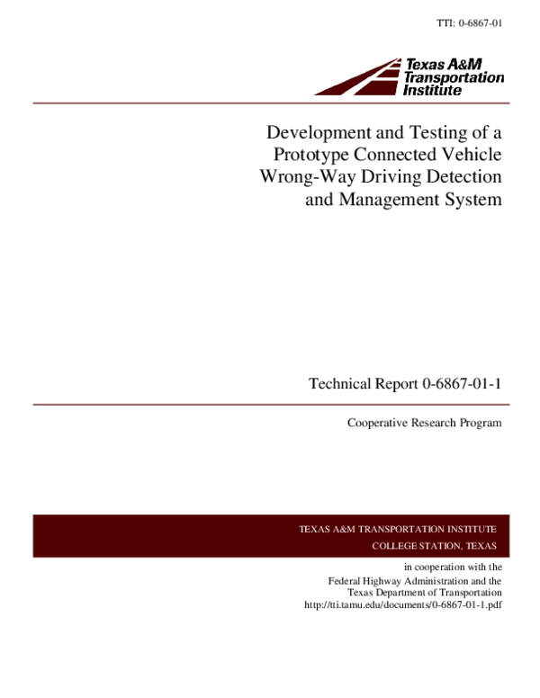 (PDF) Development and Testing of a Prototype Connected Vehicle Wrong ...