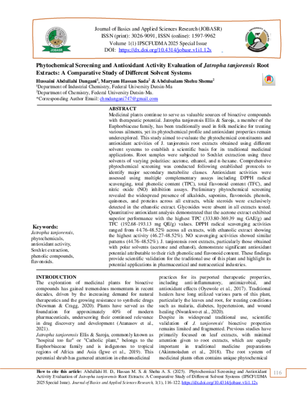 (PDF) Phytochemical Screening and Antioxidant Activity Evaluation of ...