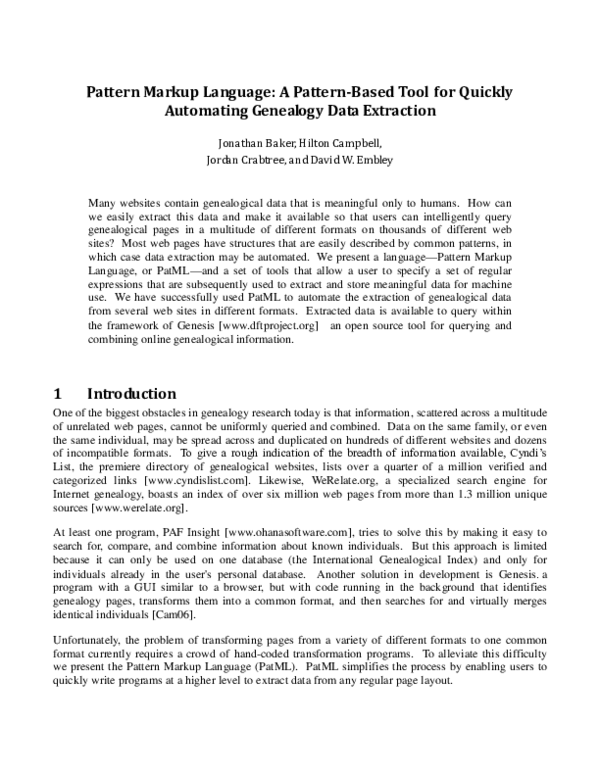 (PDF) Pattern Markup Language: A Pattern-Based Tool for Quickly ...