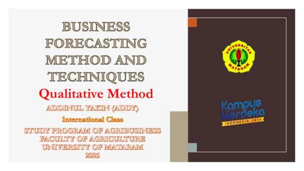 (PDF) Qualitative Forecasting Methods