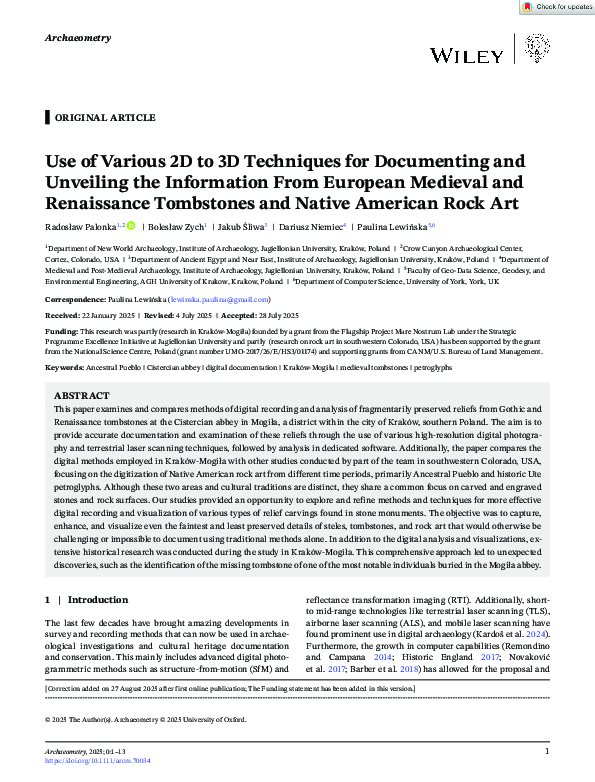 (PDF) Use of Various 2D to 3D Techniques for Documenting and Unveiling ...