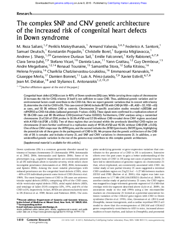 (PDF) The complex SNP and CNV genetic architecture of the increased ...
