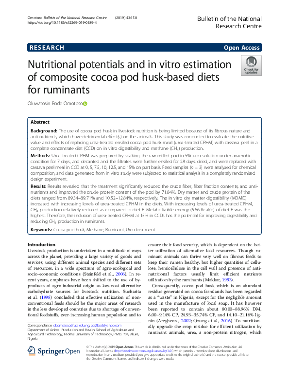 (PDF) Nutritional potentials and in vitro estimation of composite cocoa ...