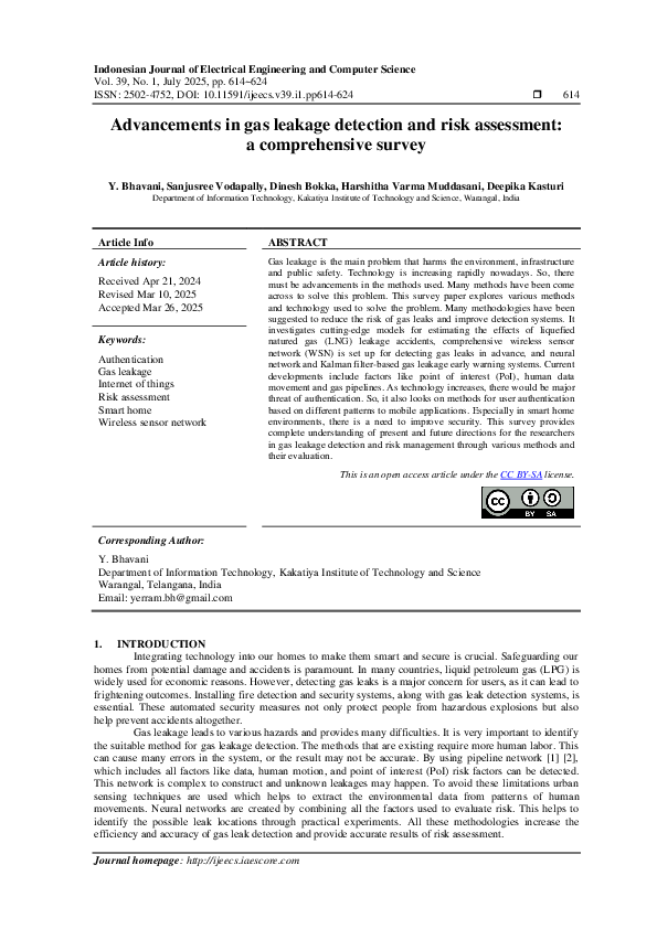 (PDF) Advancements in gas leakage detection and risk assessment: a ...