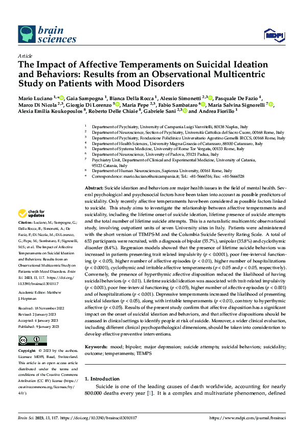 (PDF) The Impact of Affective Temperaments on Suicidal Ideation and ...