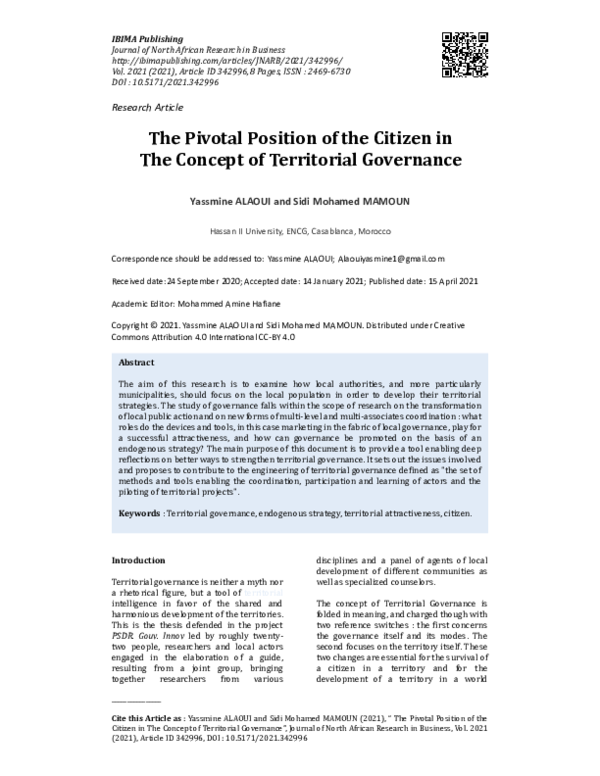 (PDF) The Pivotal Position of the Citizen in The Concept of Territorial ...