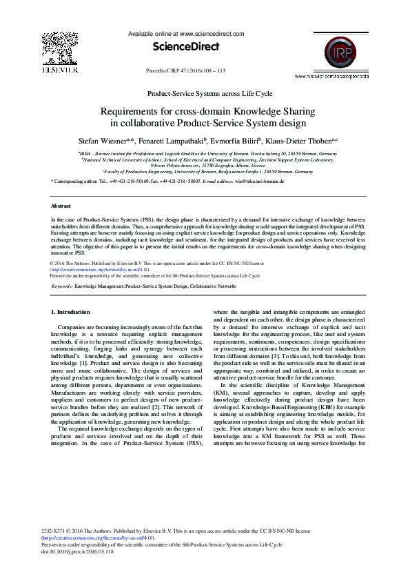 (PDF) Requirements for Cross-domain Knowledge Sharing in Collaborative ...