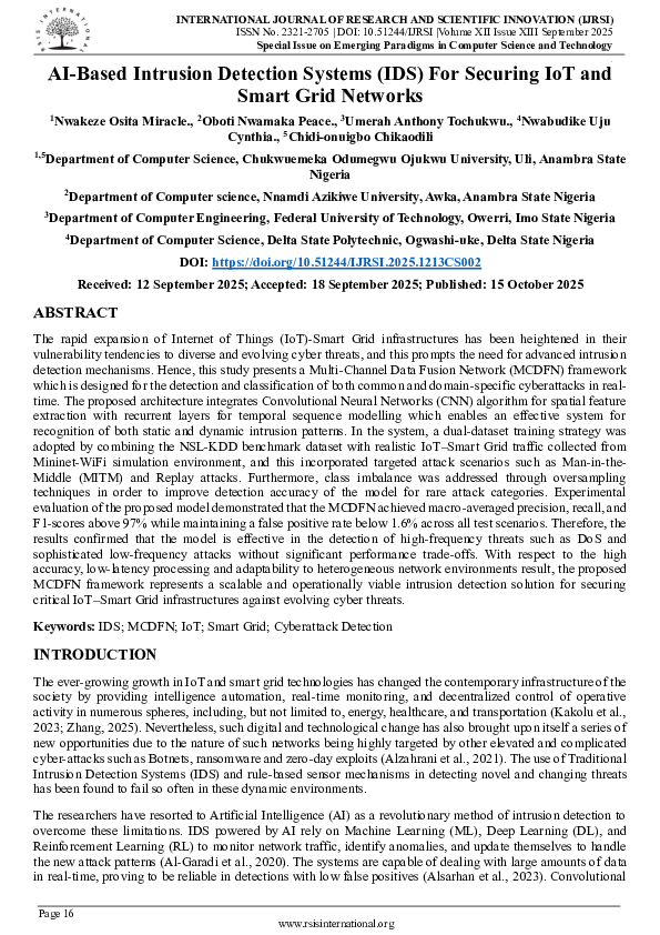 (PDF) AI-Based Intrusion Detection Systems (IDS) For Securing IoT and ...