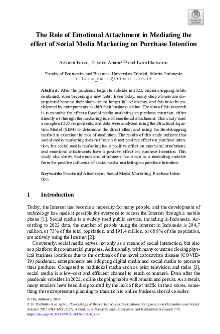(PDF) The Role of Emotional Attachment in Mediating the effect of ...