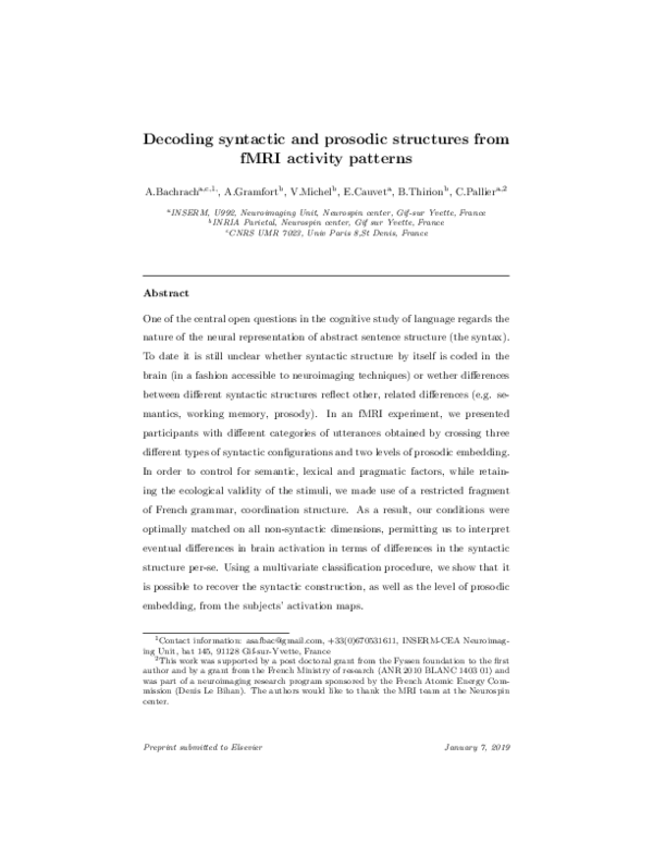 (PDF) Decoding syntactic and prosodic structures from fMRI activity ...