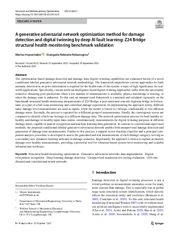 (PDF) A generative adversarial network optimization method for damage ...