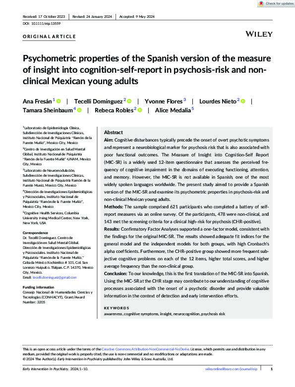 (PDF) Psychometric properties of the Spanish version of the measure of ...