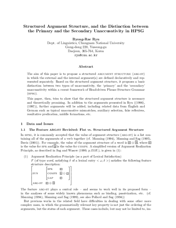 (PDF) Structured Argument Structure, and the Distinction between the ...