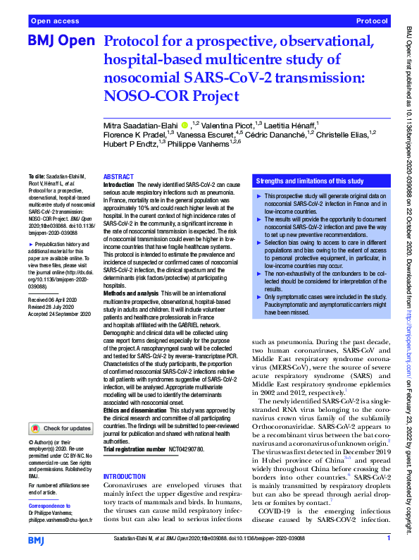 (PDF) Protocol for a prospective, observational, hospital-based ...