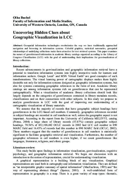 (PDF) Uncovering Hidden Clues about Geographic Visualization in LCC