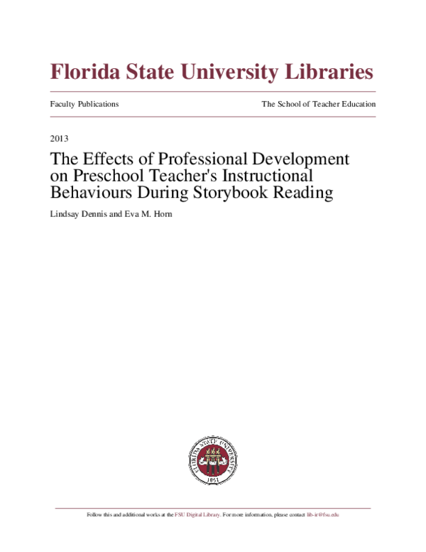 (PDF) The effects of professional development on preschool teachers ...