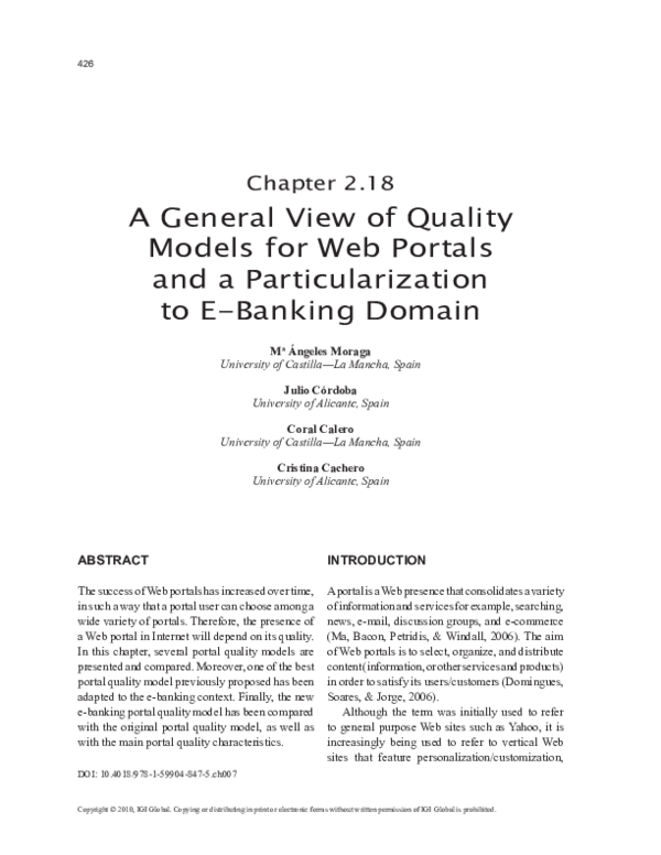 (PDF) A General View of Quality Models for Web Portals and a ...